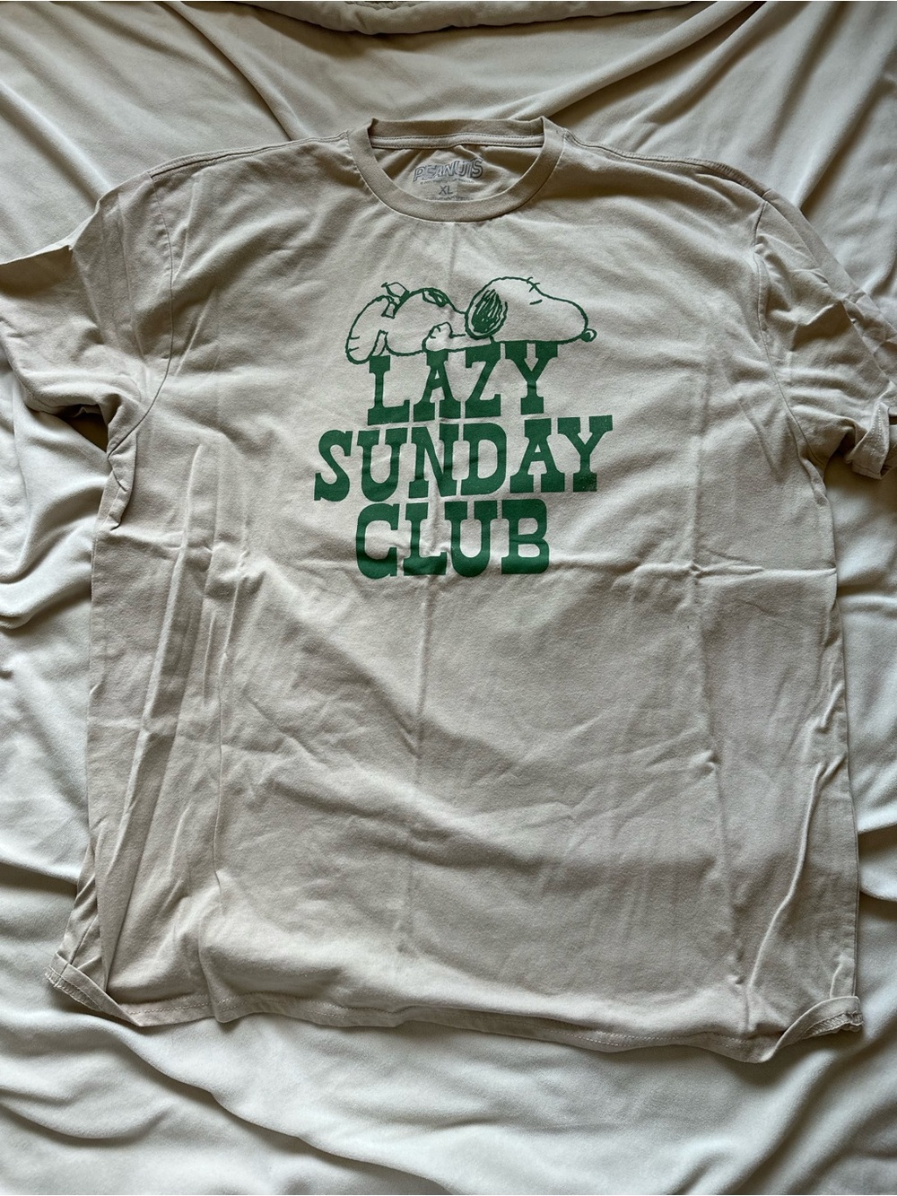 Peanuts Lazy Sunday Club Cotton Tshirt XL